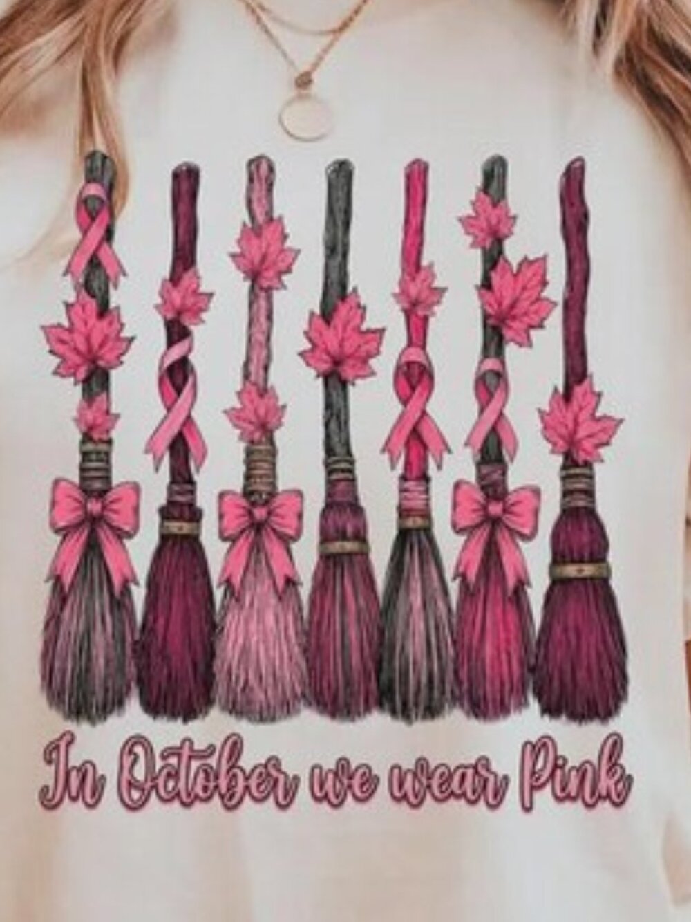 October We Wear Pink Shirt, Breast Cancer Awareness Tee - Picture 2 of 4